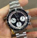 Swiss Rolex Daytona Paul Newman Replica Watch SS Black Chronograph